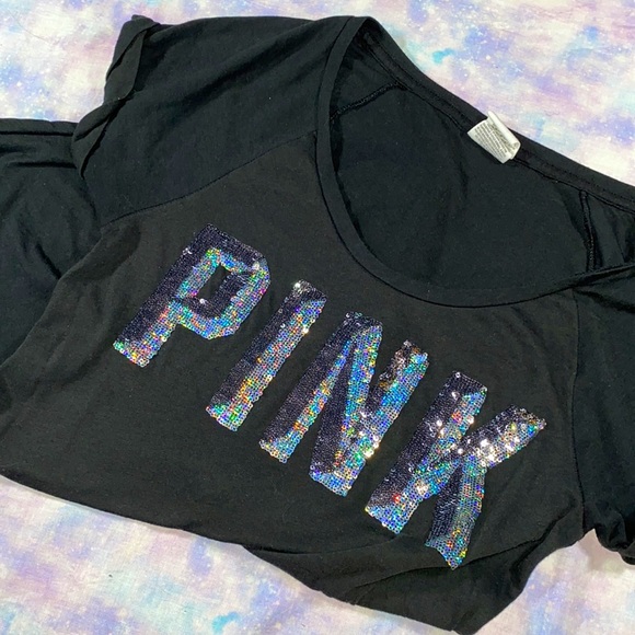 PINK Victoria's Secret Tops - GIFTED🍒[ VS PINK ] 2013 Bling Logo Tee